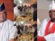 “Something is still not right” – Video as Gov Ademola Adeleke initially refuses to shake hands with Ooni of Ife at an event (Watch)