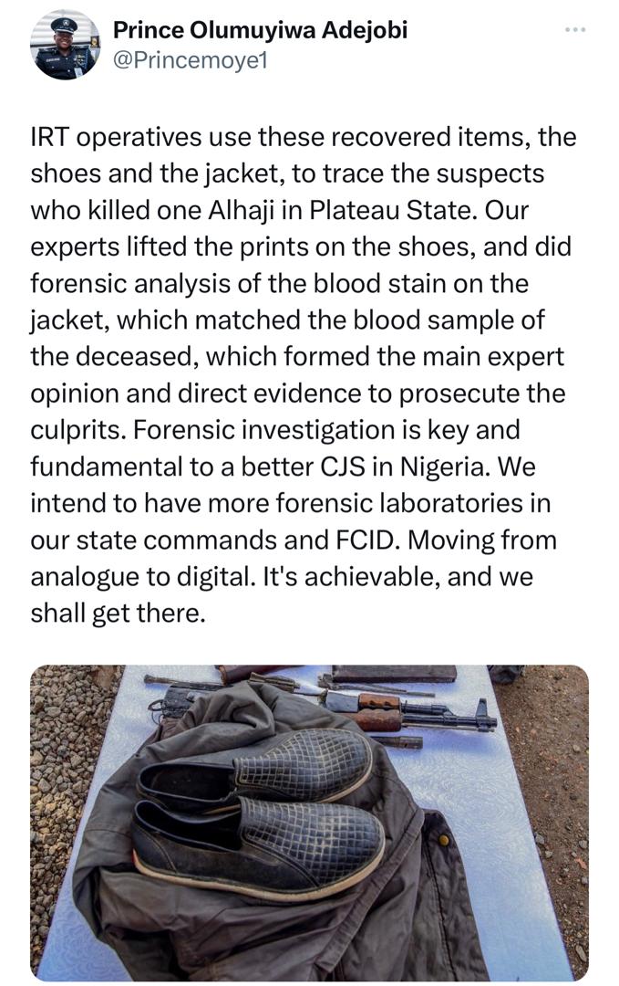 Nigerians react after police spokesperson revealed forensic analysis was used to apprehend some suspects who k!lled an Alhaji in Plateau