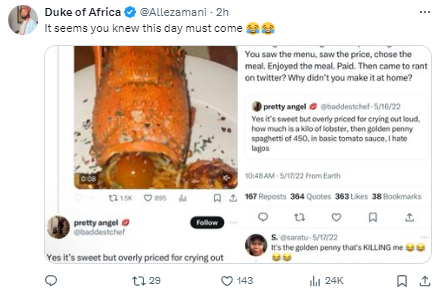 "Nigeria economy go touch everyone" Writer Ozzy Etomi is called out for complaining about price of food months after shaming someone else for doing same