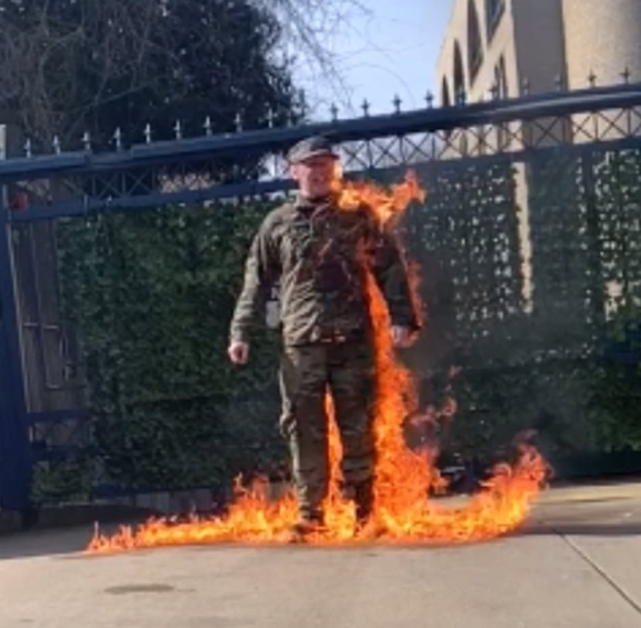 Protester sets self on fire outside Israeli embassy in Washington DC