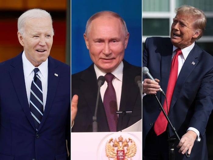 Russian president Vladimir Putin says he prefers Joe Biden over Donald Trump in the White House because he is 