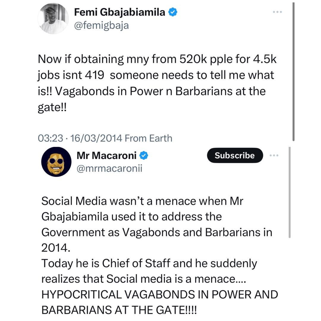 ?Social media wasn?t a menace when he used it to address the Government as Vagabonds and Barbarians in 2014