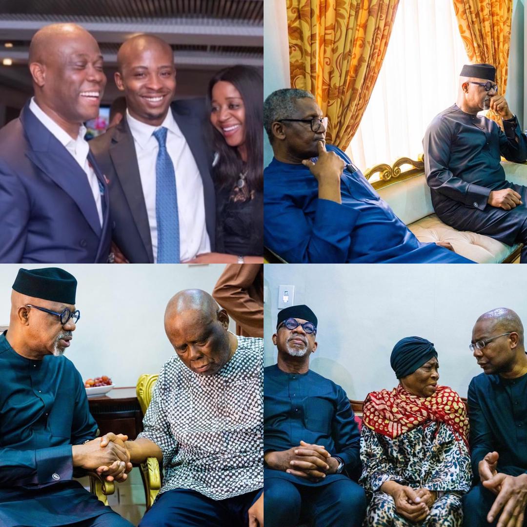 Aliko Dangote, Aig-Imokhuede, Gov Dapo Abiodun, Pat Utomi, Atedo Peterside, others pay late Herbert Wigwe?s parents a condolence visit  (photos)