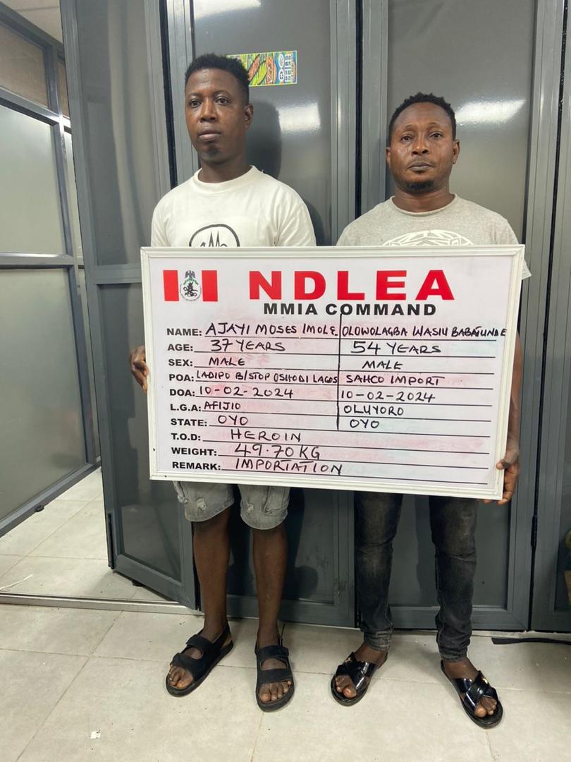 NDLEA intercepts largest consignment of heroin at Lagos airport, arrests 4 cartel members and declares 11 others wanted