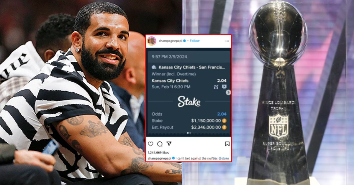 Rapper Drake wins .3Million after picking Kansas City Chiefs to win Super Bowl LVIII over the San�Francisco�49ers
