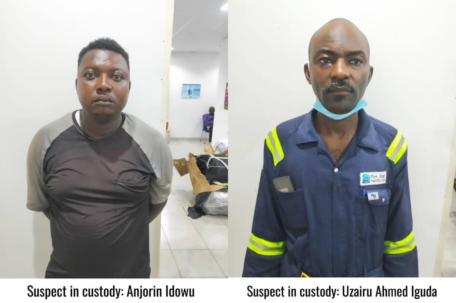 NDLEA arrests port terminal operator, dock worker over 1,044.29kg Cocaine, Colos  (photos)