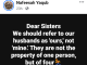 Dear sisters, we should refer to our husbands as ‘ours’ not ‘mine.’ They are not the property of one person but of four – Nigerian woman says