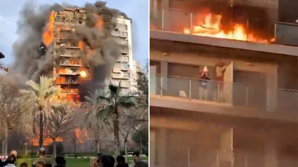 Four dead, 20 more feared killed as fire engulfs apartment block in Spain