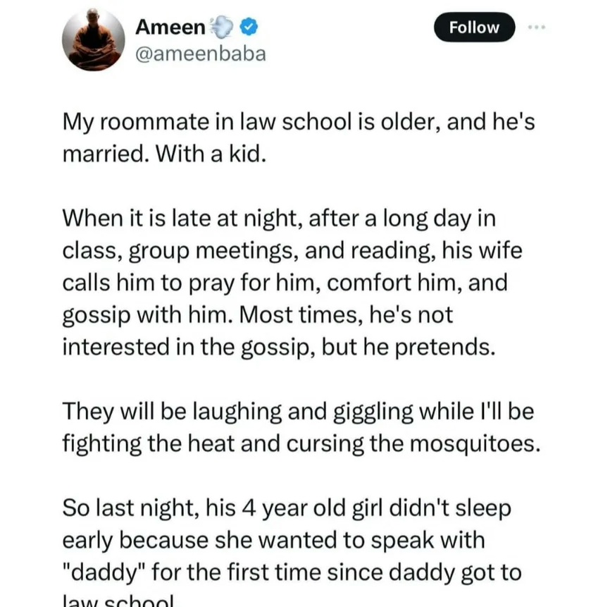 Law student shares marriage advice he got from married roommate