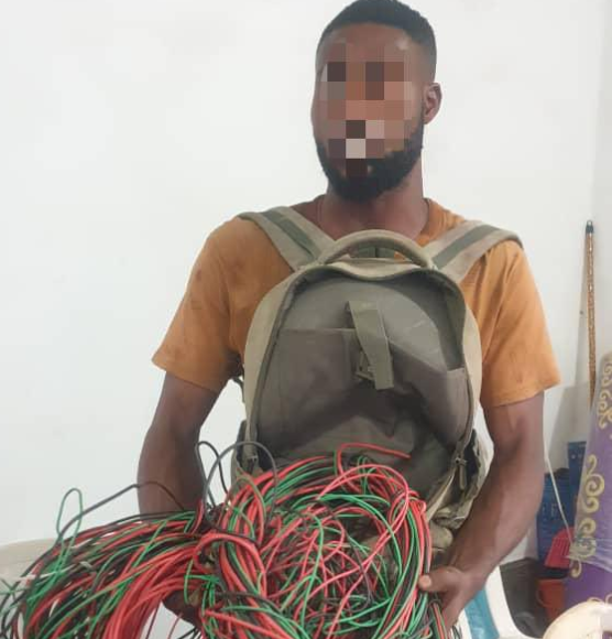 Man arrested for stealing cables from building under renovation