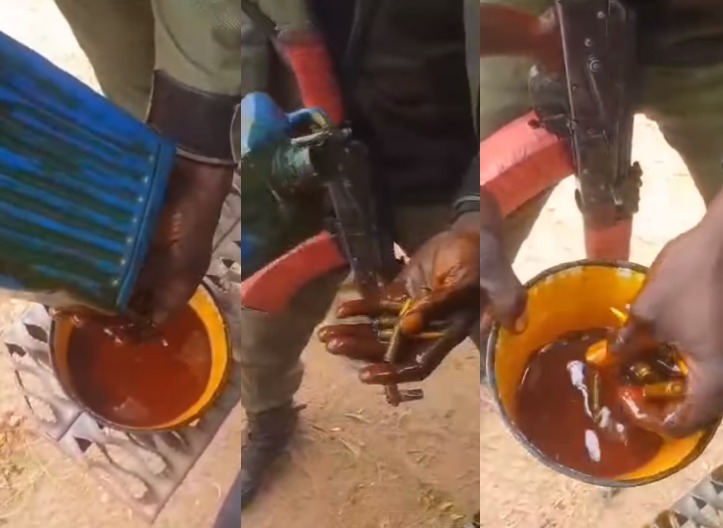 Security agents discover bullets hidden inside keg of palm oil