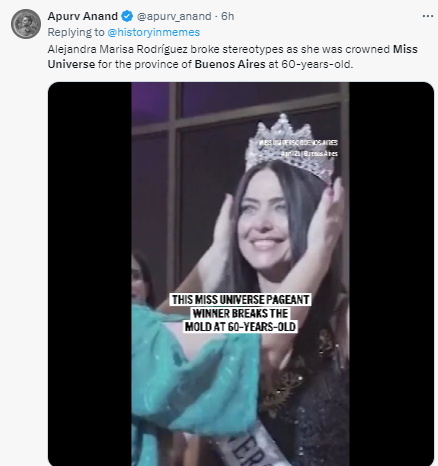 "Age is just a number" Reactions as 60-year-old wins Miss Universe Buenos Aires beauty pageant