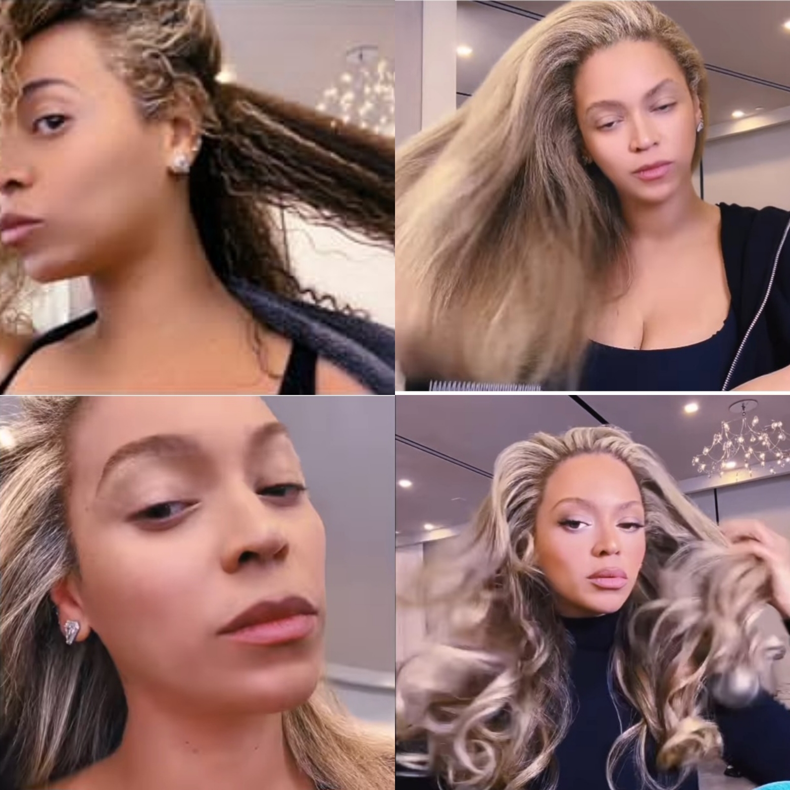 Beyonce shows off her natural hair to rubbish accusations of wearing a blonde wig