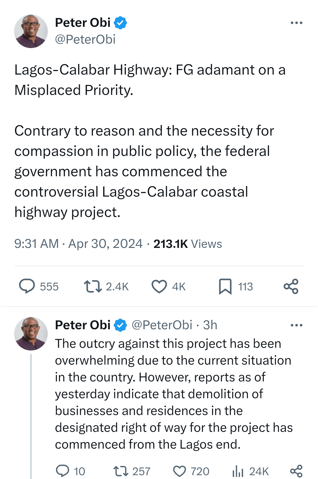 Stop the Lagos-Calabar Highway project it