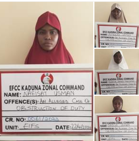 Four women arraigned for alleged obstruction of justice and attack on EFCC officials in Kaduna