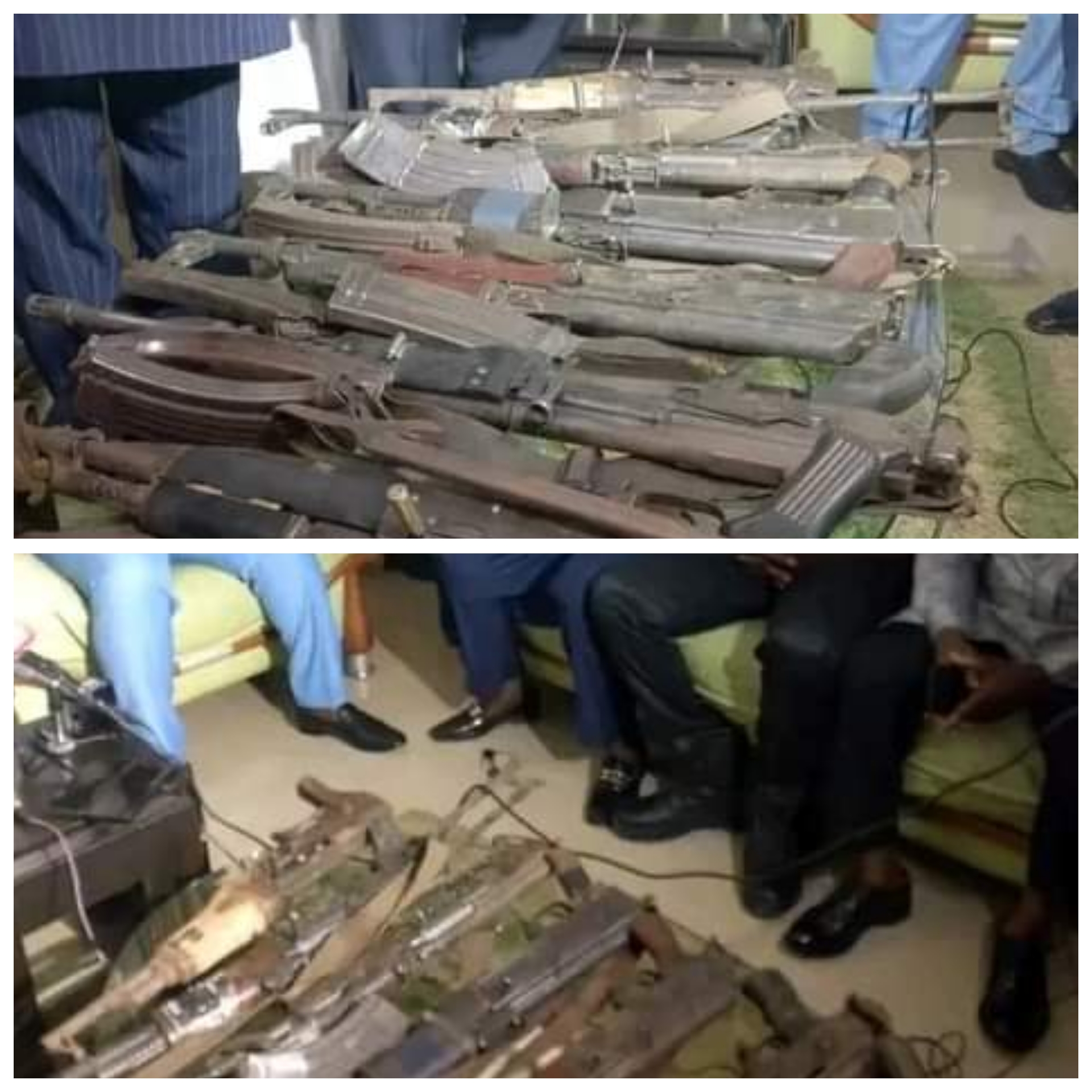 Seven repentant bandits surrender weapons to security operatives in Plateau