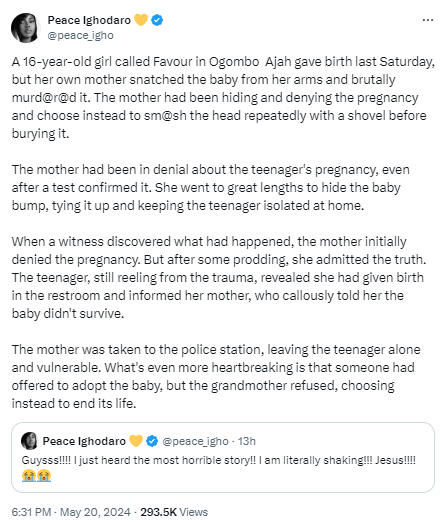 Grandmother allegedly brutally murders her newborn grandchild in Lagos (video)