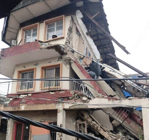 2-storey building collapses during heavy rainfall in Lagos