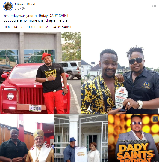 Popular MC, Dady Saints, dies on the day of his birthday party