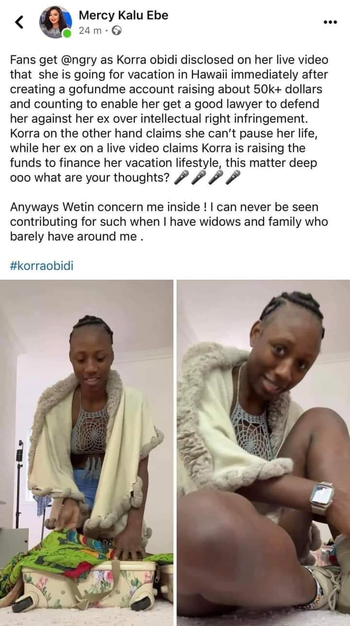 Korra Obidi criticised for travelling to Hawaii for vacation after fans donated over K for legal fees