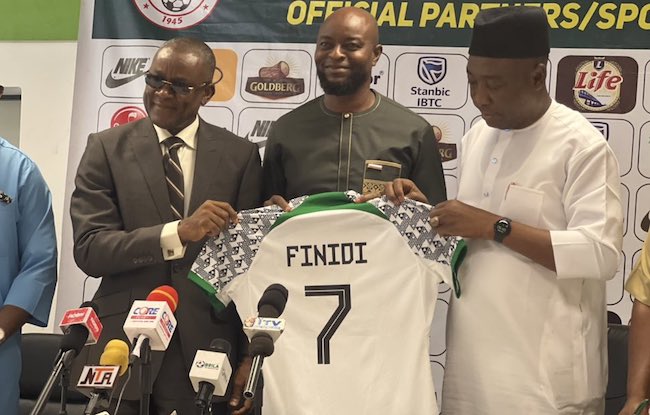 NFF and Sports minister unveils Finidi George as Super Eagles coach; names Amokachi, others as assistants
