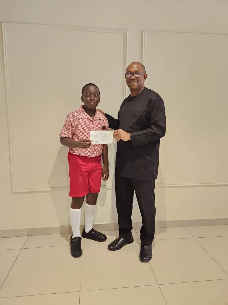 Peter Obi honors 11-Year-Old boy who invited him to his Primary School graduation