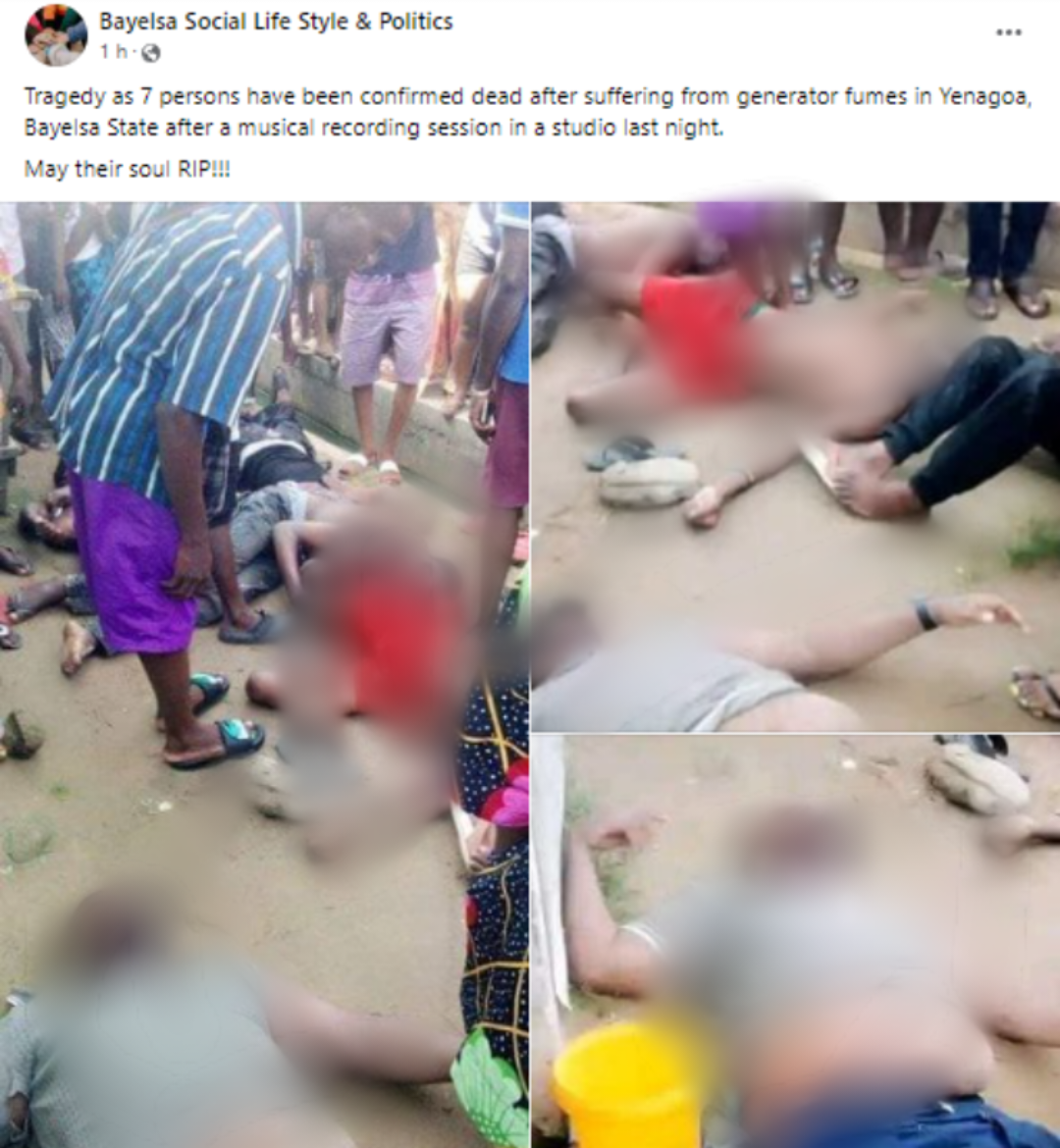 Generator fumes kills 7 university students in Bayelsa