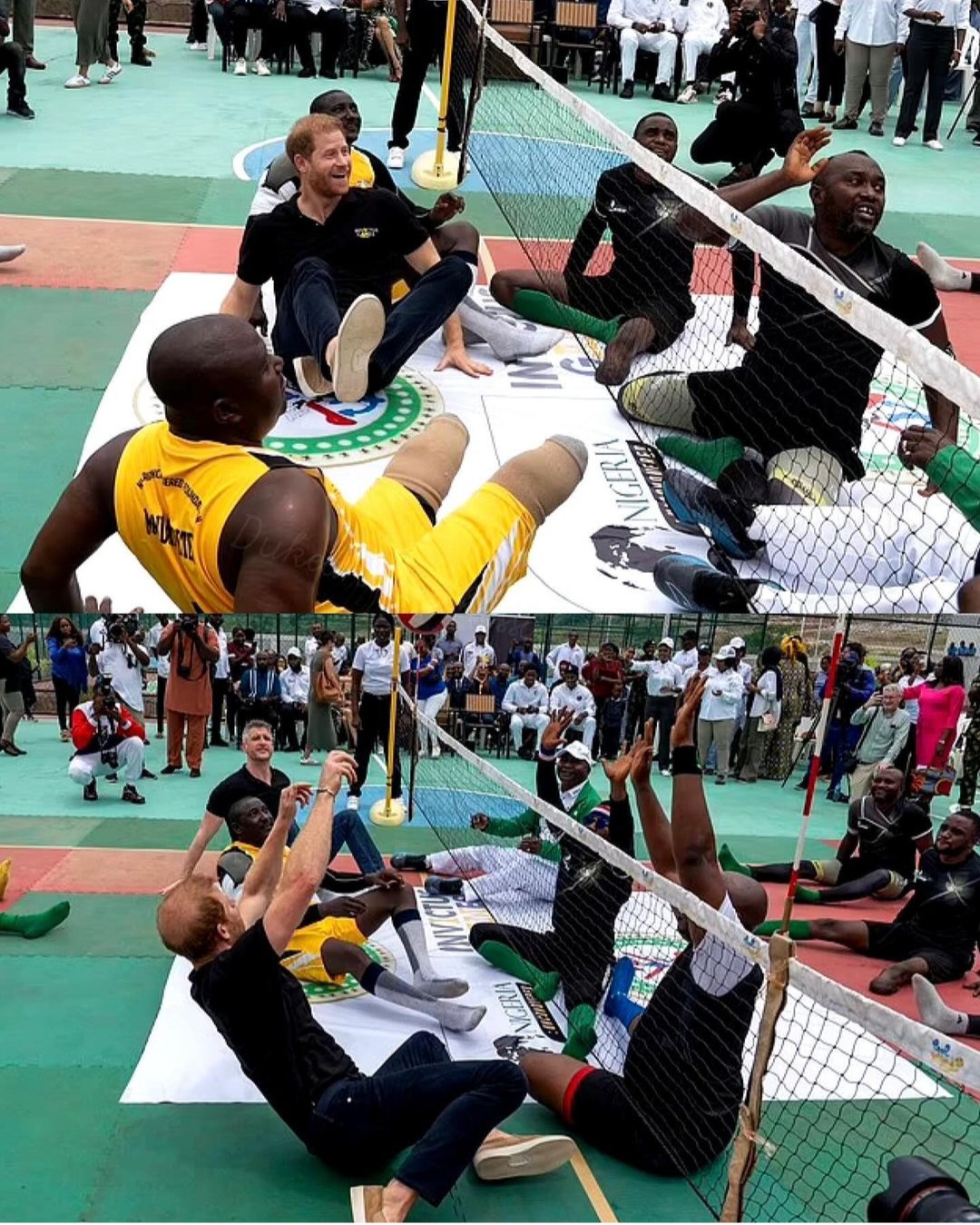 Prince Harry and Meghan Markle enjoy sitting volleyball match with wounded soldiers on day 2 of visit to Nigeria (photos/video)