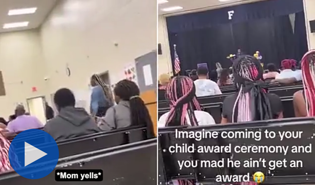 Mum disrupts school awards ceremony after her son didn