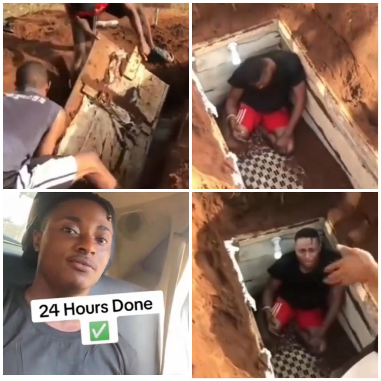 Nigerian content creator exhumed after completing 24-hour buried-alive challenge