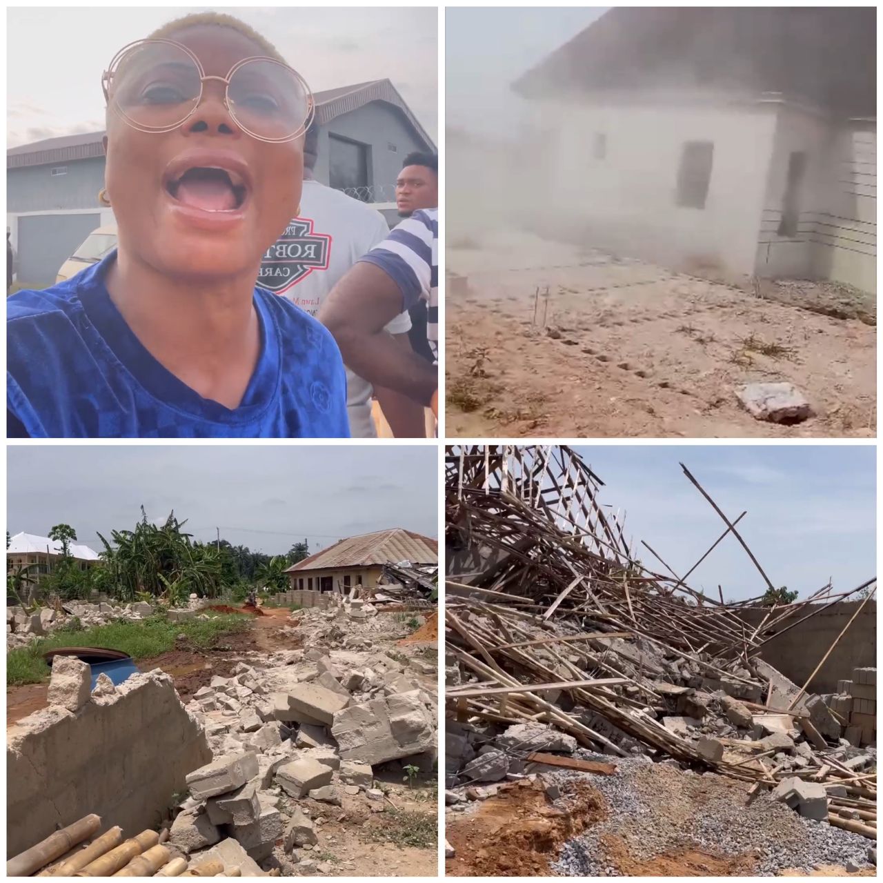 Actress Evan Okoro cries out after Delta State government demolished her properties in Asaba