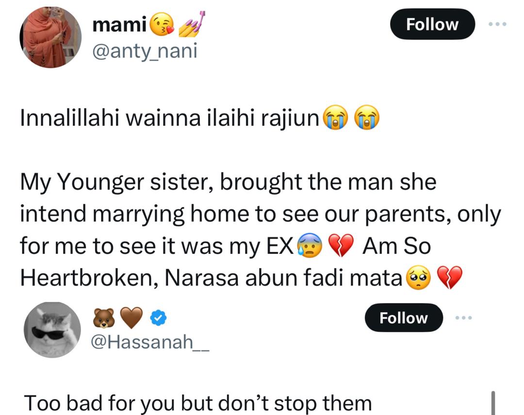 Lady left heartbroken as her sister is set to marry her ex