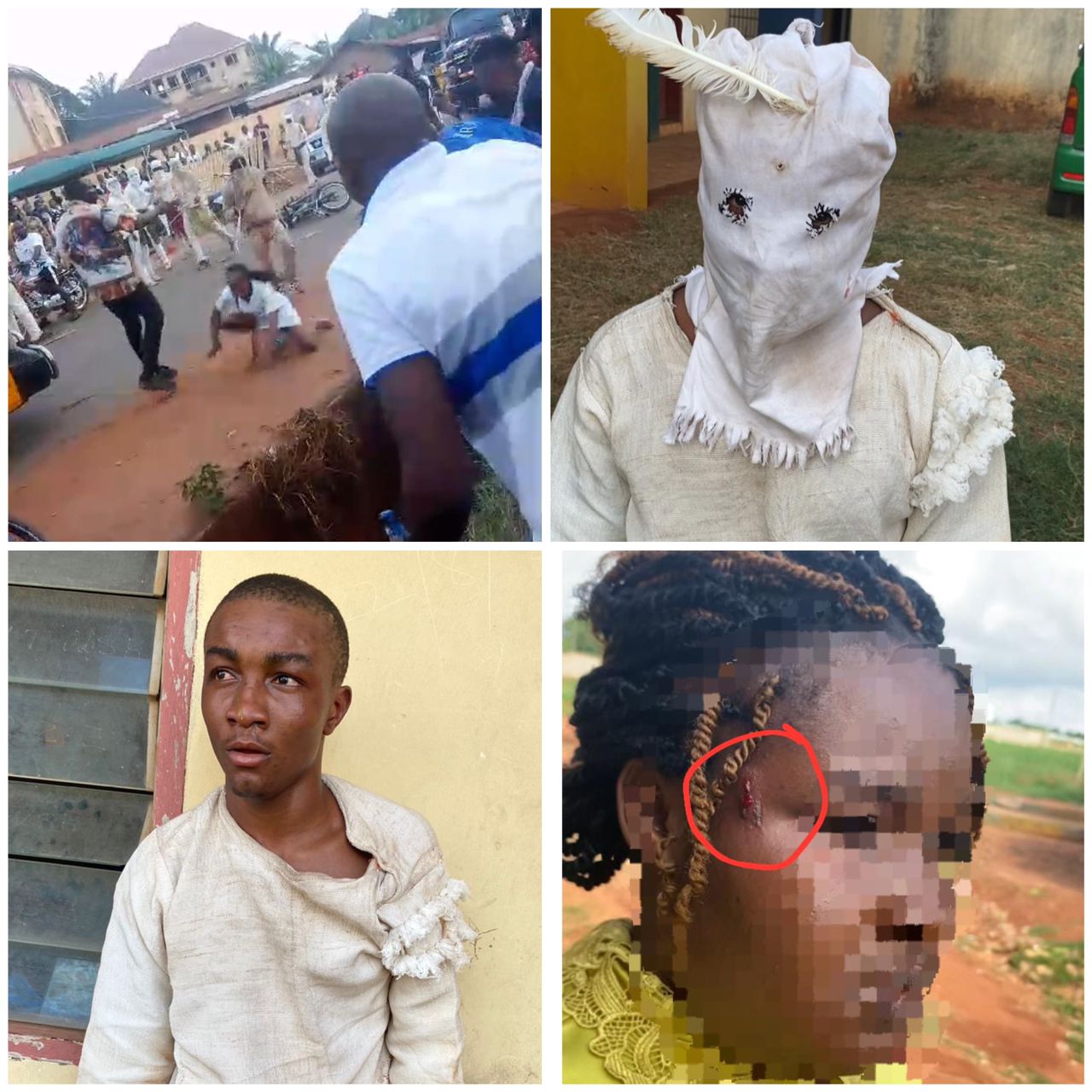 Police arrest masquerade suspected to have flogged female nurse until she fell in a gutter in Enugu