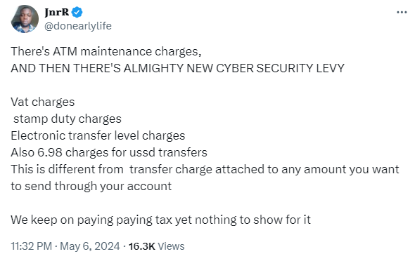 Nigerians react to new CBN directive to banks to deduct 0.5% Cybersecurity levy on some transactions