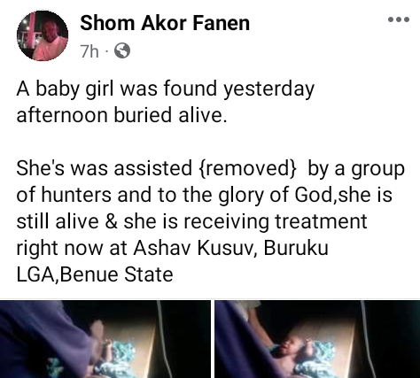 Local hunters rescue baby buried alive in Benue community