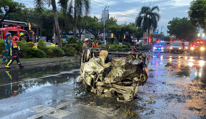 Nigerian man burnt to death in Bangkok car crash