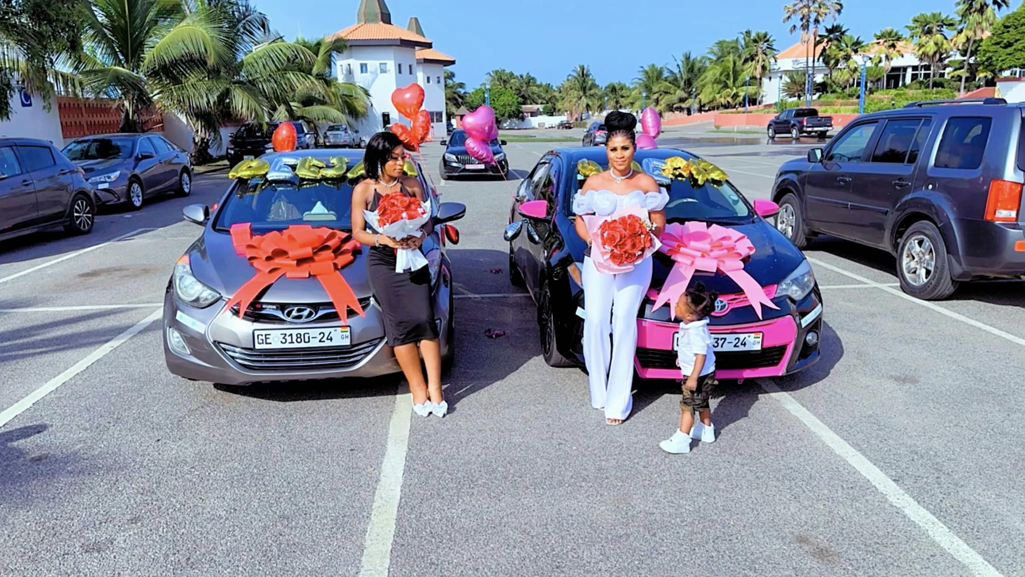 Polygamous Ghanaian man surprises his 2 wives with cars