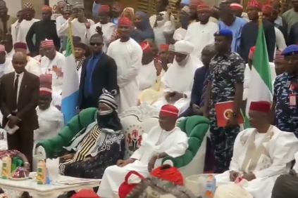 Sanusi receives reinstatement letter, turbaned as Emir of Kano (photos/video)