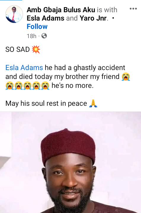 Friends and family mourn as Corps member dies in auto crash 6 days to his marriage introduction