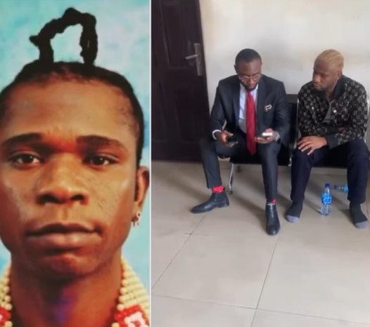 Video of singer Speed Darlington and his lawyer this morning